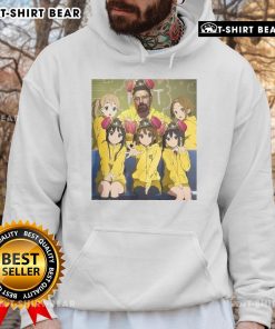 Alt Text: Cute Walter White Breaking Bad hoodie featuring K-On girls, perfect for anime fans and stylish casual wear.