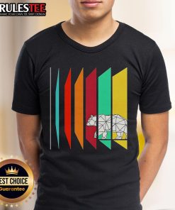 Adorable Cute Wild Geometry Bear T-Shirt featuring a colorful geometric bear design on soft fabric.
