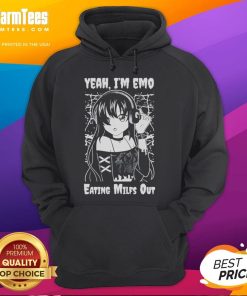 Alt Text: Cute emo anime girl in a hoodie enjoying snacks, showcasing a playful and quirky style with a fun vibe.