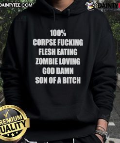 Funny hoodie featuring a design with a corpse-fucking zombie theme, perfect for horror fans and dark humor lovers.