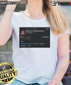 Funny Airball 31 Fastbreak Bomb Ladies Tee featuring a playful graphic design for sports enthusiasts.