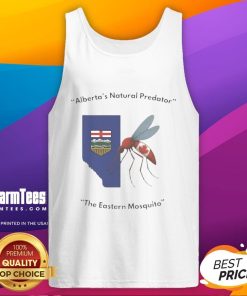 Funny Alberta's Natural Predator Eastern Mosquito tank top design featuring a humorous graphic and vibrant colors.