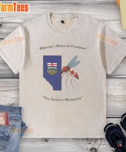 Funny Alberta's Natural Predator T-Shirt featuring the Eastern Mosquito design, perfect for humor and wildlife lovers.