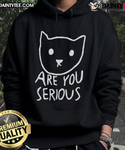 Funny Are You Serious Cat Meme Hoodie featuring a humorous cat graphic, perfect for meme lovers and casual wear.