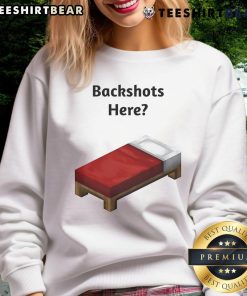 Alt Text: Funny Minecraft bed sweatshirt featuring playful backshot design, perfect for gamers and casual wear.