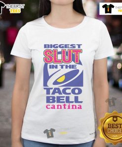 Funny Biggest Slut in the Cantina ladies tee featuring a humorous design perfect for casual wear and Star Wars fans.