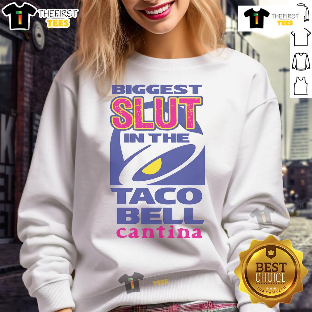 Funny Biggest Slut In The Cantina Sweatshirt Alt Text: Funny Biggest Slut in the Cantina Sweatshirt with humorous design, perfect for casual wear and unique gift ideas.