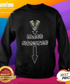 Funny black monster meme sweatshirt featuring a playful cartoon monster design, perfect for humor lovers.