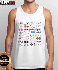 Funny Boobs You're Perfect meme tank top featuring a humorous graphic design, perfect for casual wear and meme lovers.