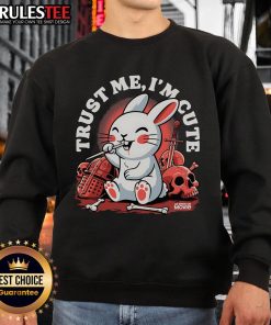 Funny Bunny Trust Me I'm Cute Sweatshirt featuring a playful bunny graphic, perfect for casual and cute outfit styling.