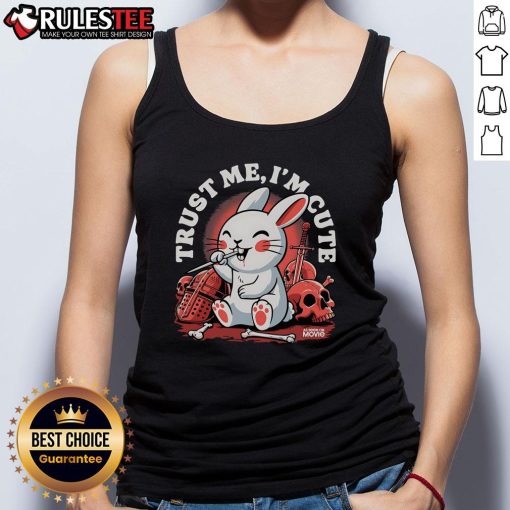 Funny Bunny Trust Me I'm Cute Tank Top design featuring a playful bunny illustration, perfect for casual, fun outfits.
