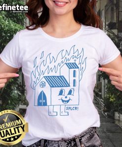 Funny Burning Church Ladies Tee featuring humorous graphics and vibrant colors, perfect for casual wear and laughs.