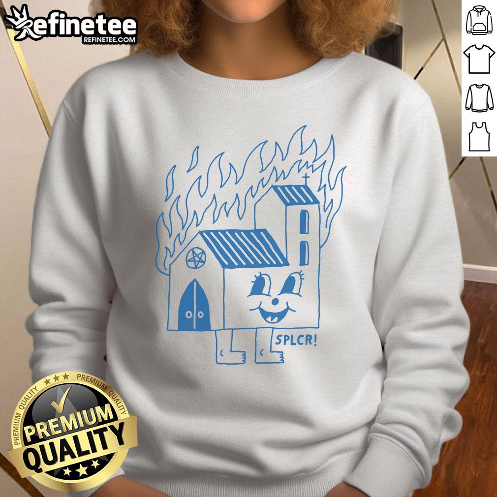 Funny Burning Church Sweatshirt Funny Burning Church Sweatshirt featuring a humorous graphic design, perfect for casual wear and making a statement.