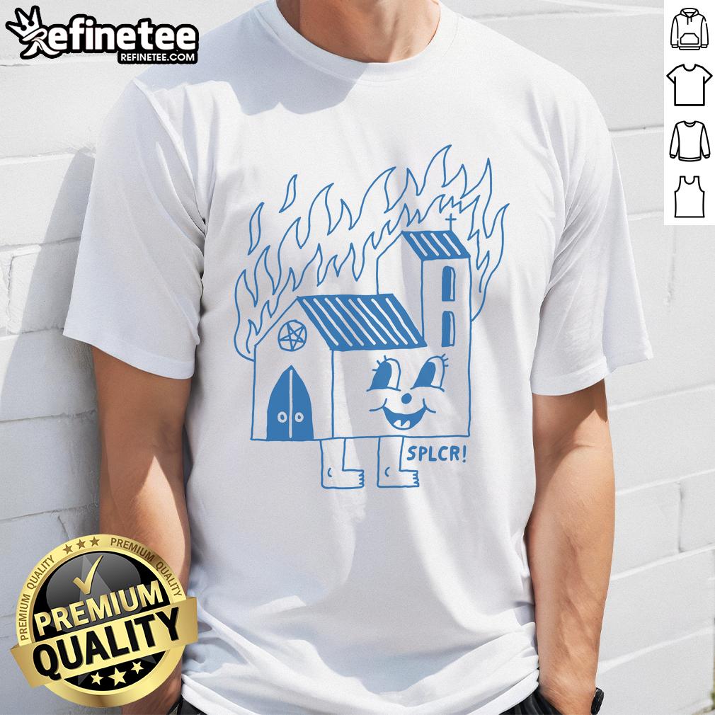 Funny Burning Church T Shirt Funny Burning Church T-Shirt featuring a humorous graphic of a church on fire, perfect for comedy lovers and unique fashion.