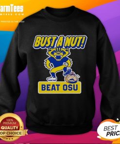 Funny Bust A Nut Beat OSU Michigan Wolverines sweatshirt featuring a playful design for college football fans.