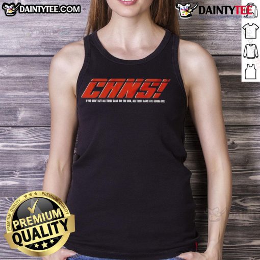 Funny Cars tank top featuring a humorous design about saving cans on a bus, perfect for casual wear and car enthusiasts.