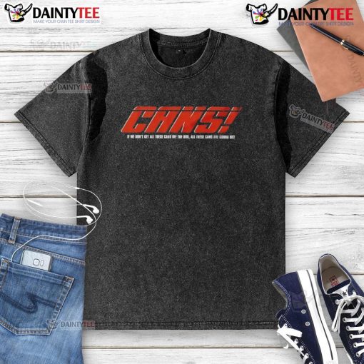 Humorous washed t-shirt featuring funny cars and a slogan about saving cans from the bus. Perfect for car enthusiasts.