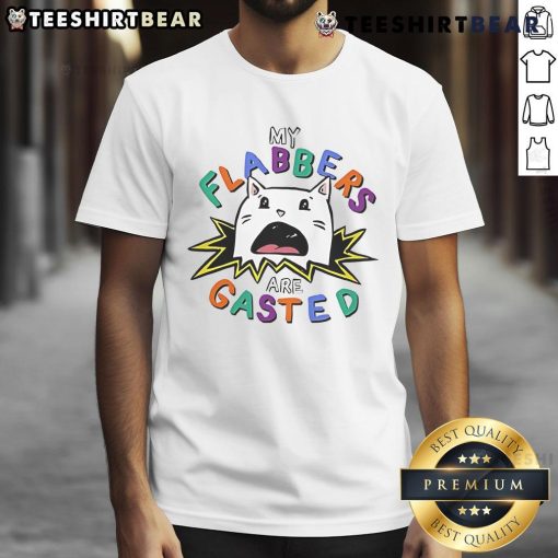 Funny Cat My Flabbers Are Gasted T-Shirt featuring a humorous cat graphic and playful text design.