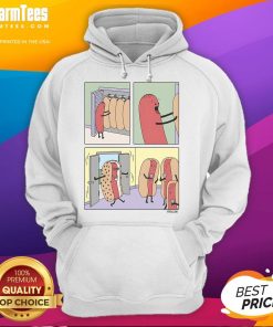 Funny cool hot dog dress hoodie design featuring a playful graphic, perfect for quirky fashion lovers and food enthusiasts.