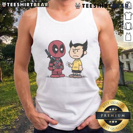 Funny Deadpool and Wolverine Angry Boys Peanuts Tank Top featuring comic-inspired designs, perfect for fans of Marvel.