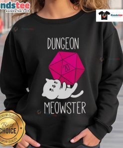 Funny Dungeon Meowster nerdy cat sweatshirt featuring a playful cat design perfect for gaming and cat lovers.