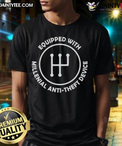 Funny Millennial Anti-Theft OneDrive Icon T-Shirt featuring a humorous graphic design for tech-savvy individuals.