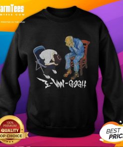 Alt Text: Funny Evangogh and Shinji in a chair meme sweatshirt featuring a humorous design perfect for anime lovers.
