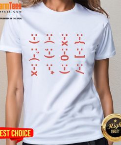 Funny Face Communication and Social Interaction Ladies Tee showcasing a playful design perfect for casual wear.