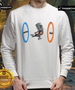 Funny False Portal Sweatshirt featuring a whimsical design perfect for gamers and humor lovers.