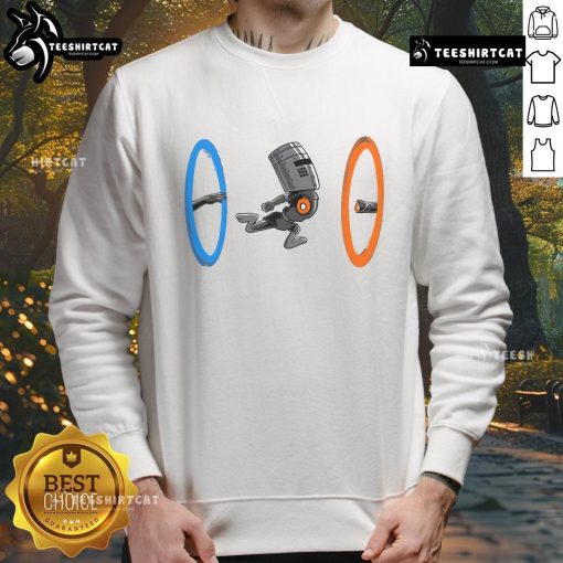 Funny False Portal Sweatshirt featuring a whimsical design perfect for gamers and humor lovers.