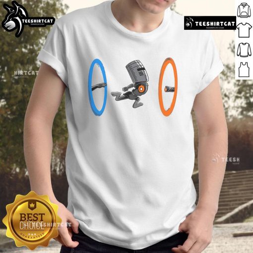 Funny False Portal T-Shirt featuring a whimsical design with a playful illusion of a portal, perfect for gamers and humor lovers.