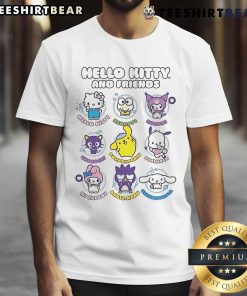 Funny Hello Kitty and Friends T-Shirt featuring colorful characters, perfect for fans of cute and playful apparel.