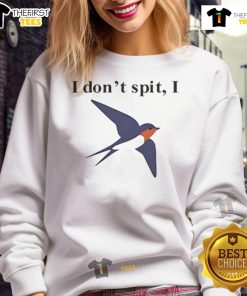 Funny I Don't Spit I Swallow Bird Pun Sweatshirt featuring a whimsical bird graphic and playful text design.