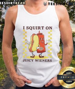 Funny I Squirts On Juicy Wieners Love Juice Tank Top design featuring playful graphics and vibrant colors for humor lovers.