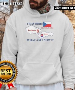 Funny hoodie featuring 'I Was Born Czech Republic' design, celebrating Czechoslovakian heritage and identity.