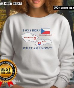 Funny sweatshirt featuring 'I Was Born Czech Republic' design, perfect for Czechoslovakian pride and Slovakia enthusiasts.