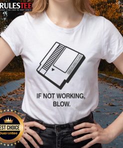 Funny blow diagram for retro gaming cartridge repair on a ladies tee, perfect for retro gamer enthusiasts.