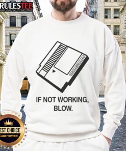 Funny retro gamer sweatshirt graphic showing a blow diagram for fixing video game cartridges, perfect for nostalgic gamers.