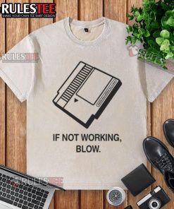 Funny retro gamer t-shirt featuring a diagram of the classic blow game cartridge cleaning method.