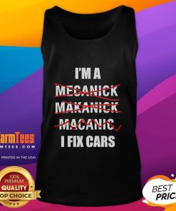 Funny I'm A.I. Fix Cars tank top featuring a humorous graphic, perfect for car enthusiasts and tech lovers.