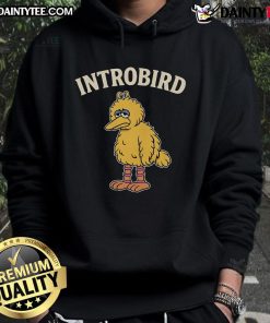 Funny Introbird Hoodie featuring a quirky bird design, perfect for adding humor to your casual outfits.