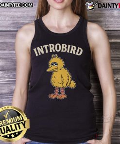 Funny Introbird tank top featuring a colorful, whimsical bird design perfect for casual summer wear.
