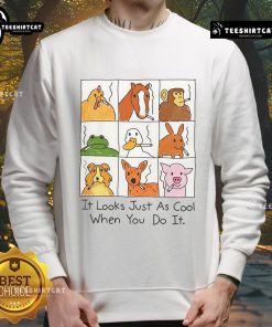 Funny animal smoking sweatshirt design showcasing a cool cartoon animal enjoying a smoke, perfect for quirky fashion lovers.
