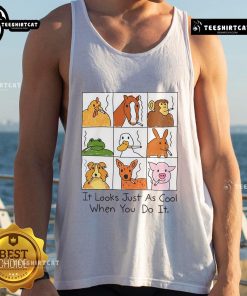 Alt Text: Funny animal smoking tank top design featuring a cool graphic, perfect for casual wear and humorous fashion lovers.