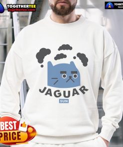 Funny Jaguar Sun Cat Sweatshirt featuring a playful jaguar graphic, perfect for animal lovers and casual wear enthusiasts.