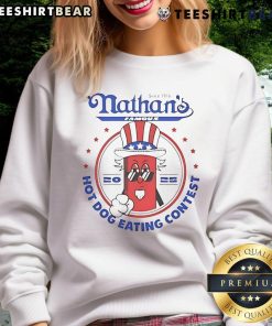 Funny Joey Chestnut Nathan Hot Dog Eating Contest 2025 sweatshirt design featuring a humorous graphic and vibrant colors.
