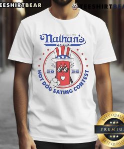 Funny Joey Chestnut Nathan Hot Dog Eating Contest 2025 T-Shirt featuring a humorous design and vibrant colors.