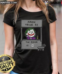 Funny Jokenuts Peanuts Joker magic trick tee featuring The Joker design, perfect for fans of humor and comic culture.