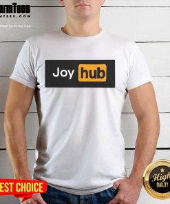 Funny Joy Hub Typo T-Shirt featuring a humorous misspelling, perfect for casual wear and laughter.