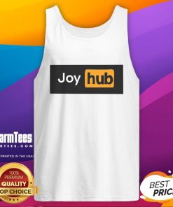 Funny Joy Hub Typo Tank Top featuring a humorous graphic design, perfect for casual wear and showcasing a playful style.